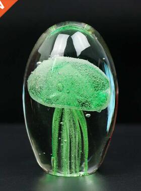 Colored Handmade Glow Glass Jellyfish Figurines Paperweight