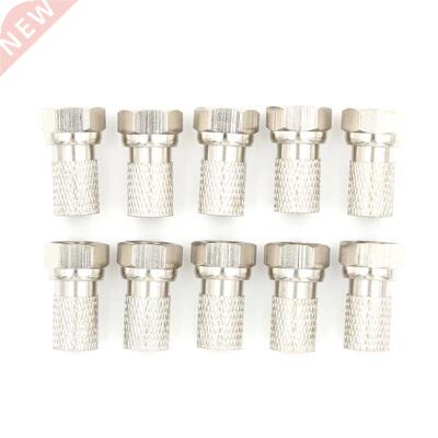 10Pcs Aluminium Alloy F Plug Connector RG6 Satellite Sky Vir