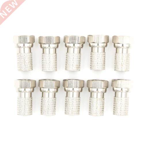 10Pcs Aluminium Alloy F Plug Connector RG6 Satellite Sky Vir