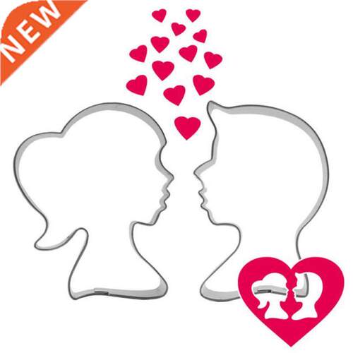 2PCS 3D Lovers Shape Cookie Cutter Cake Decorating Tools Bak