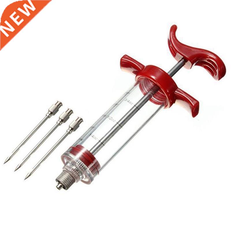 Meat Syrnge Marnade njector Turkey Chcken Needles Spce