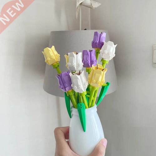 Tulip Building Block Bouquet Perpetual Flower 3D Model Home