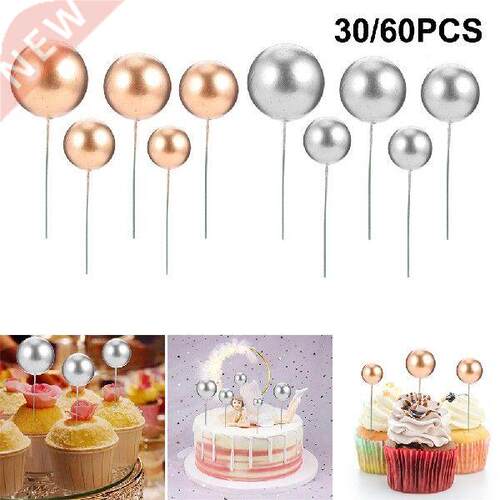 30pcs Ball Cake Topper Creative  Cake Decor For Wedding