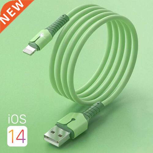 5A Fast charging cable liquid silicone with light data cable
