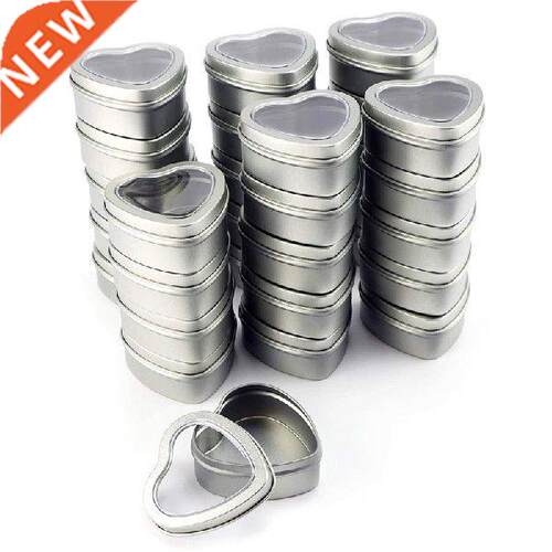 Quality 30Pcs Heart Metal Tins,Empty Heart Shaped Silver
