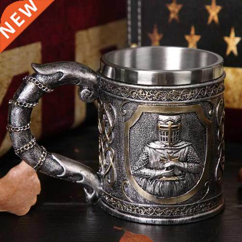 Knight Skull Beer Mug Drinking Cup Fine Workmanship Stainles