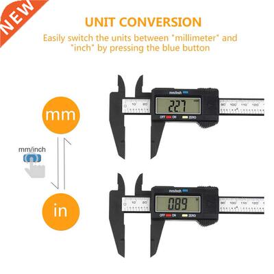 0-150mm Electronic LCD Digital Caliper 6 Inch Carbon Fiber V