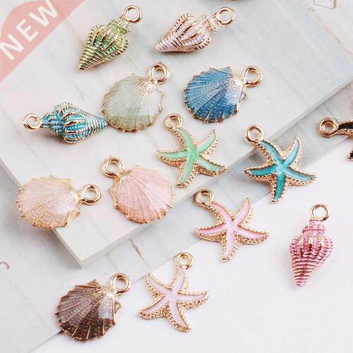 MRHUANG 10pcs Coloful Nautical Ocean starfish Shell Conch Se