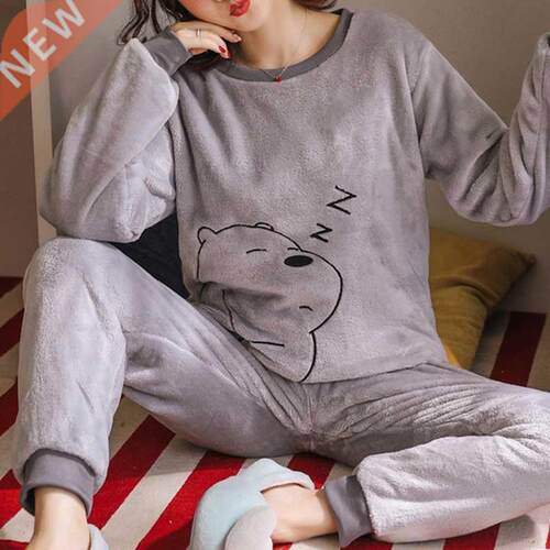 Autumn Winter Women Pyjamas Sets pajamas Sleepwear Suit Thic
