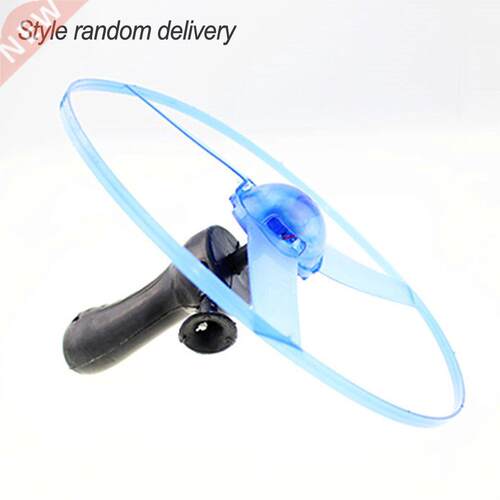 Funny Colorful Pull String UFO LED Lig Up Flying Saucer Di