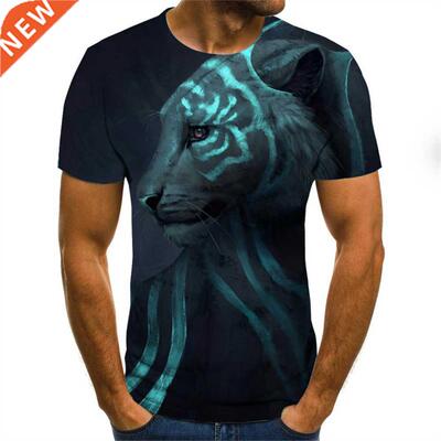 Animal Lion 3D Men T Shirt Summer Sreetwear rendy Round Neck