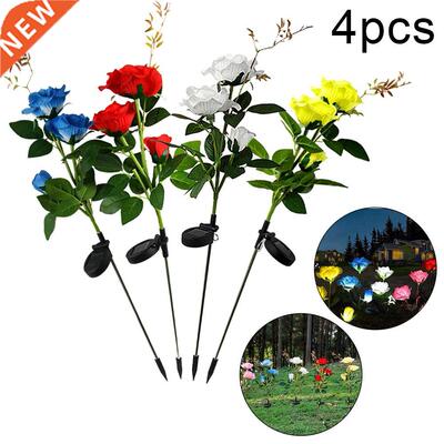 4PCS LED Solar Rose Garden Lamp Outdoor LED Solar Light RGB