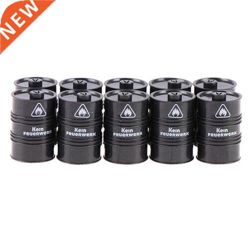 10Pcs Black Chemistry Oil Drum Building Block Diy Figures Gu