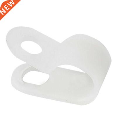 100 Pcs White Nylon Cable Clamp Organizer