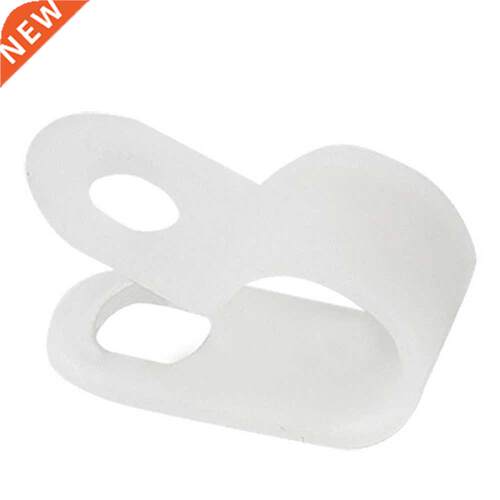 100 Pcs White Nylon Cable Clamp Organizer