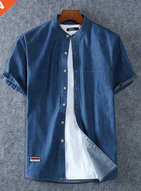 Plus Size L-5XL 6XL 7XL 8XL 100% Denim COTTON Shirt For Men'