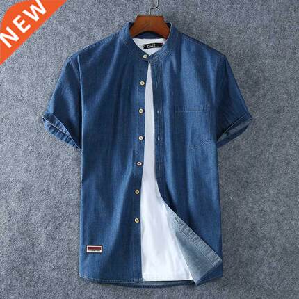 Plus Size L-5XL 6XL 7XL 8XL 100% Denim COTTON Shirt For Men'