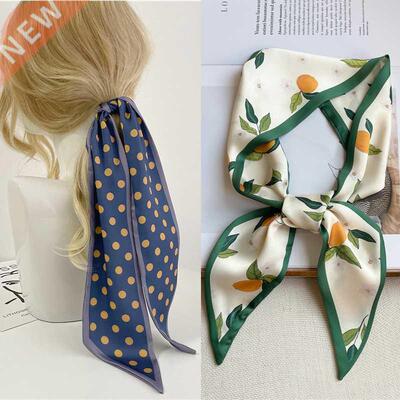 2022 Women Silk Satin Hair Band Scarf Skinny Neck Tie Fashio