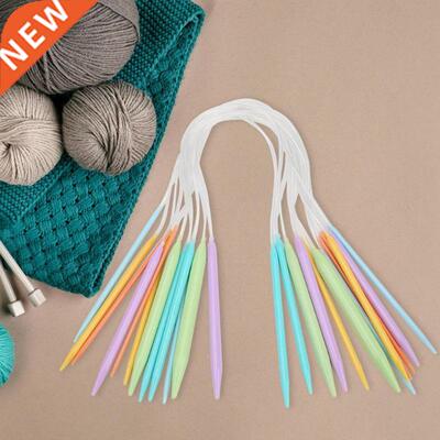 12 Pairs Plastic ABS Sewing Needles Candy Color Change Head