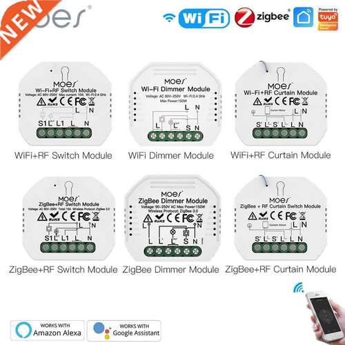 Moes Smart ZigBee WiFi Switch Module Dimmer Curtain Switch S