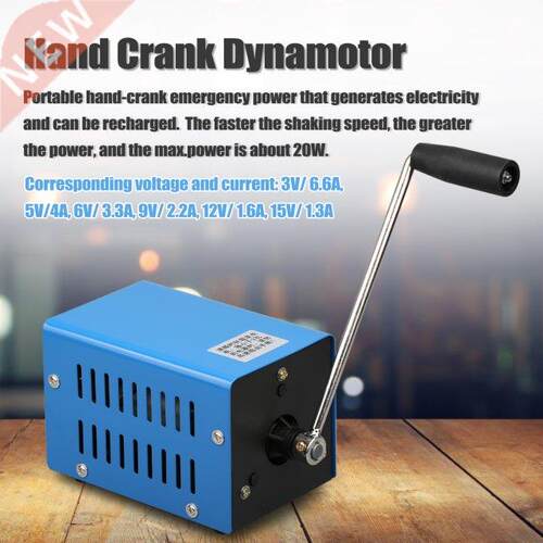 20W High Power Recharger Emergency Hand Crank namotor USB