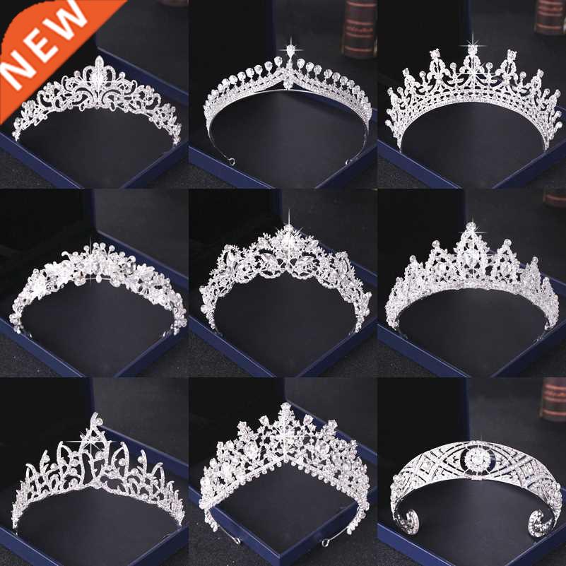 Crystal Rhinestone Wedding Crown Silver Color Bride Tiaras a