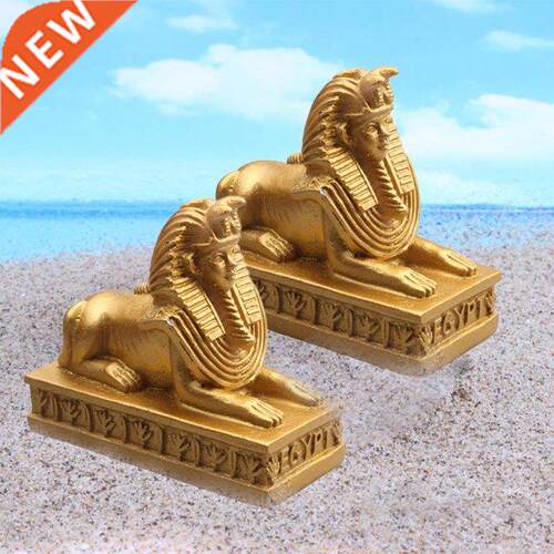 2Pcs Sphinx Statues Sculpture Egyptian Figurines Pharaoh Col