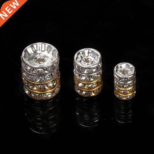 100pcs 4/6/8/10mm Rhinestone Rondelles Spacers Czech Crystal
