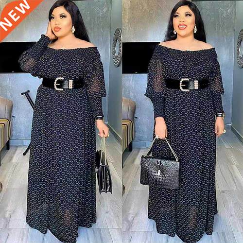 MD 2021 Summer Chiffon Long Dress Boubou Africain Femme Off