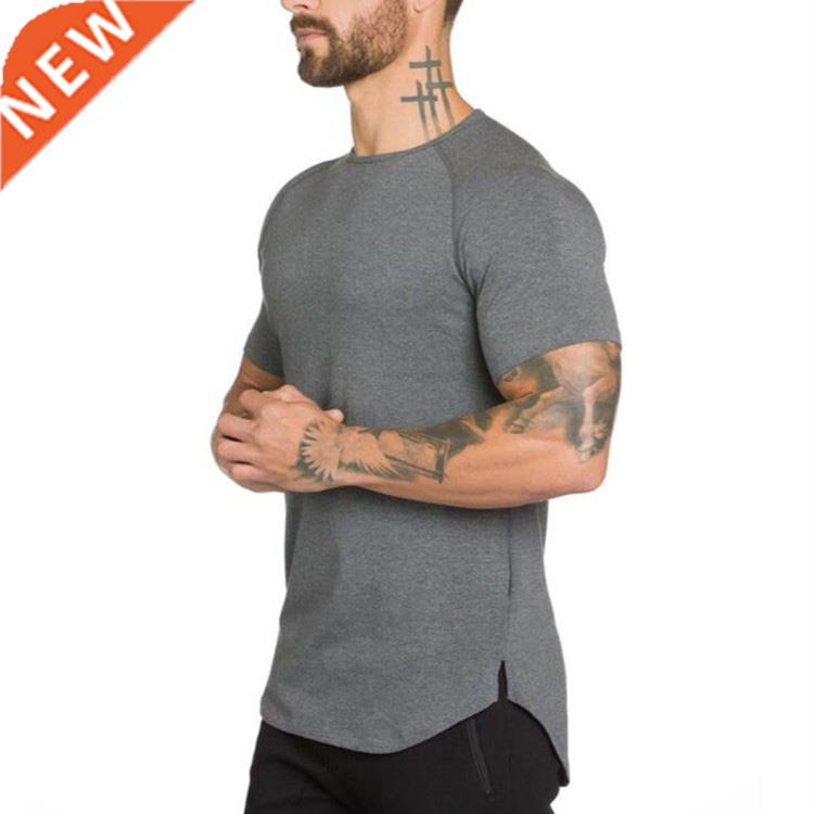 Brand gym clothing fitness t shirt men fashion extend hip ho