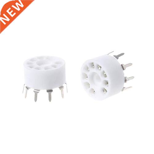 10pcs 9-pin Outlet Electronic Tube Ceramic Sockets Gd Plat