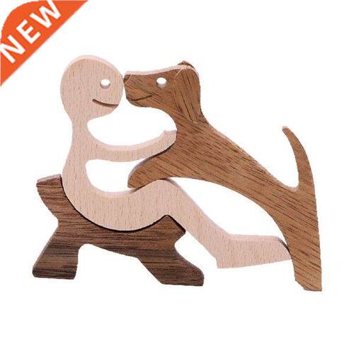 Sitting Man Figurine Home Decor Ornament Living Room Dog