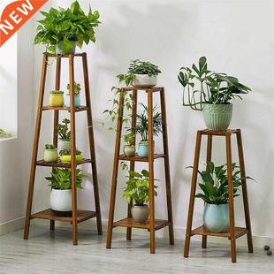 Plant Tall Display Rack Flower Stand Bamboo 117cm Pot