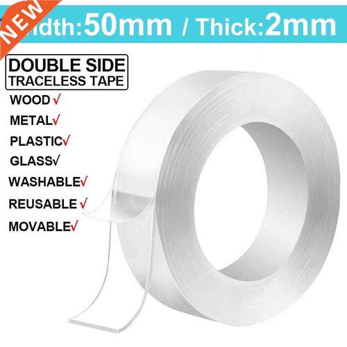 1//5M 0/50MM Transparent Double Sided Tape Nano Self Adhe