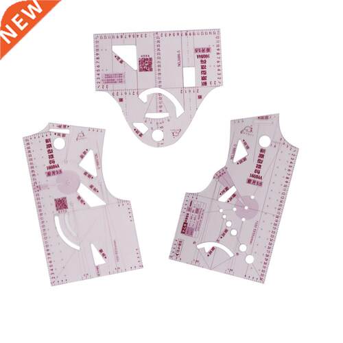 3pcs Mini Plastic Clothing Designs Ruler Tailor Ruler Measu