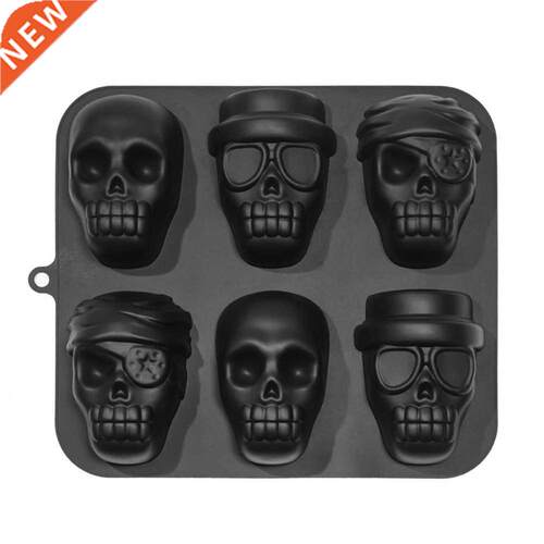 6 Grid Pirate Skull Cake Mold Cookie Mold Chocolate Baking