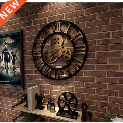 Industrial Gear Wall Clock Decorative Retro Silent Mechanica