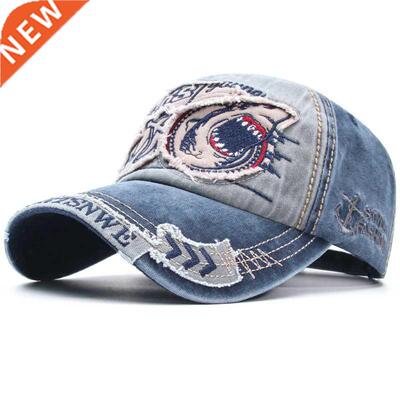 Shark Embroidered Baseball Cap New Man Hat Bone Solid Animal