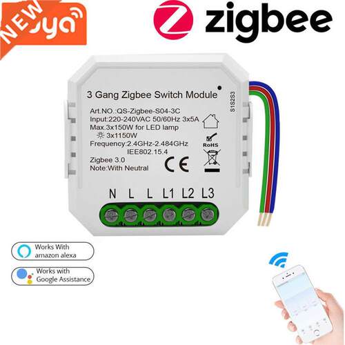 ZigBee Roller Shutter Timer Relay Module Voice App Control