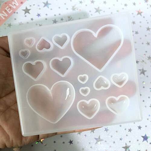Kawaii Resin Heart Cabochon Silicone Molds DIY Dried Flowers
