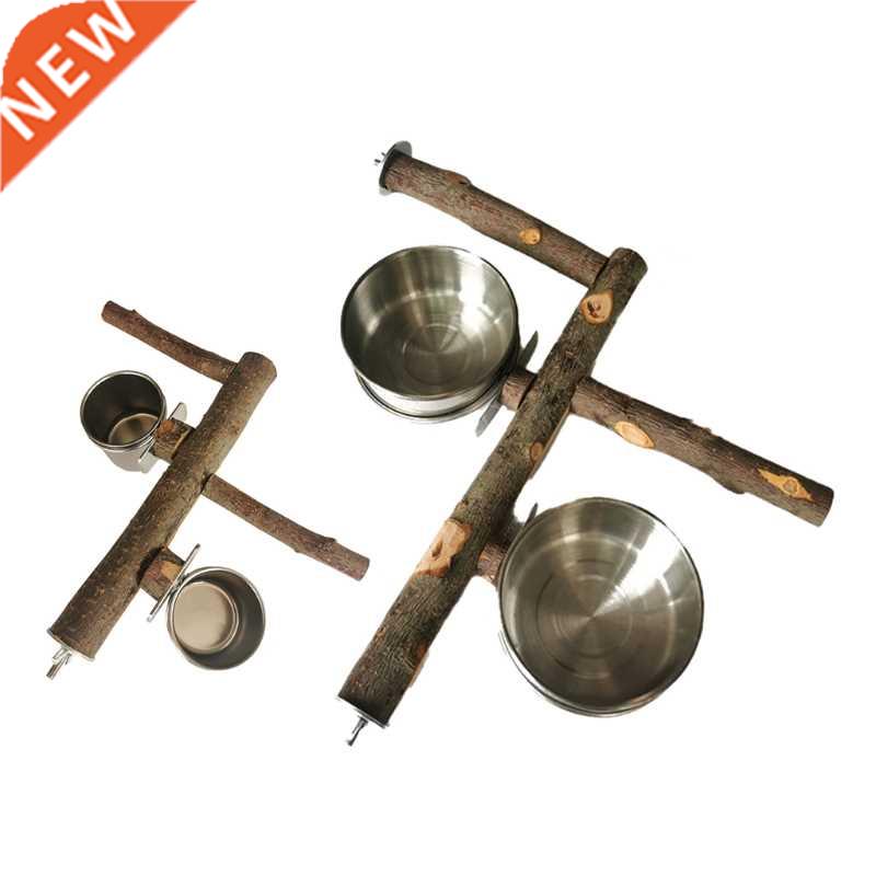 B2QB Bird Wooden Perch Parrot Natural Standing Bar Parrot