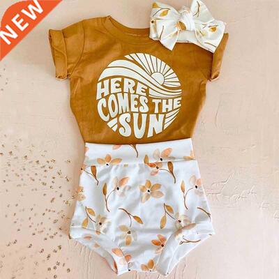 0-24M Baby Boys Girls Summer 3pcs Outfits Sets Short Sleeve