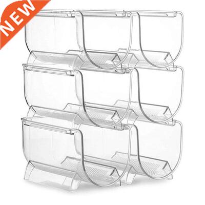 Set Of 6 Wine And Water Bottle Organizer,Stackable Plastic W