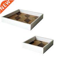 Square Wood Tray Table Storage Plate For Makeup Perfume