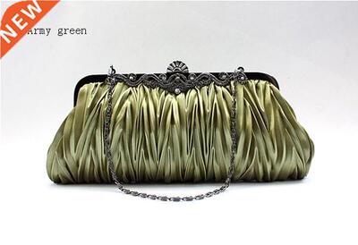 Free Shipping Army Green Chinese Women's Satin Wedding Eveni