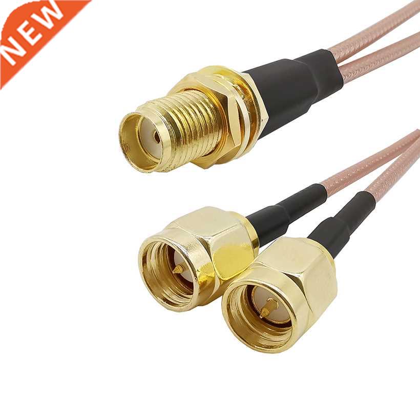 SMA Female Bulkhead to Dual SMA Male Connector Y Type Splitt