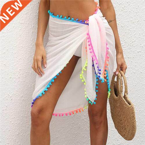 2021 New Womens Swim Wear Bikini Cover Up Sheer Beach Mini W