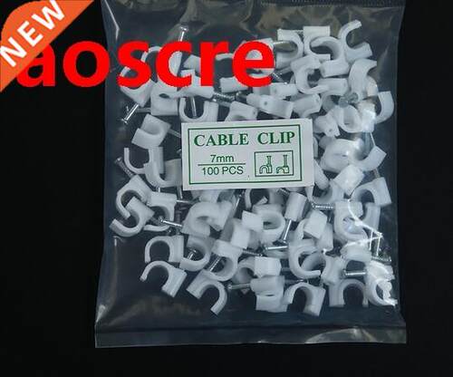 100 PCS 7MM Circle Cable Wire Wall Hanging Screw Clips Cable