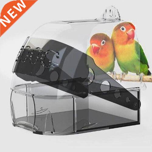 Bird Bath Box Hanging Cage Shower Box Feeder Bathing Tub