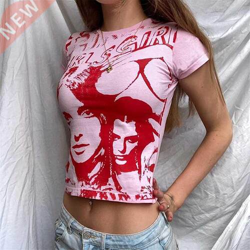 E-girl Humen Printed Graphic Printing Shirt Stitch Green Cro